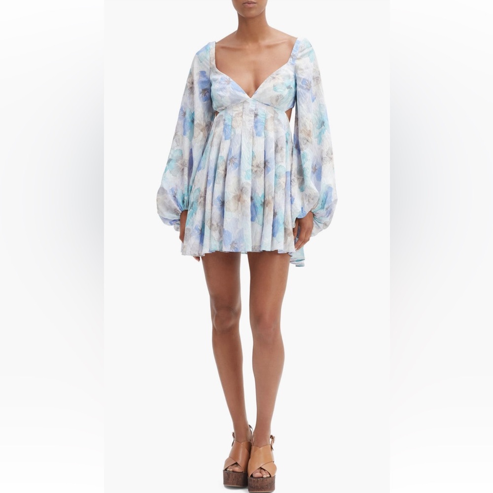 Bardot Jovie Floral Long Sleeve Babydoll Minidress